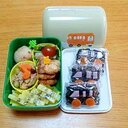 バス型おにぎりのお弁当